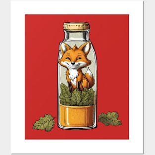 fox stuck in the bottle Posters and Art